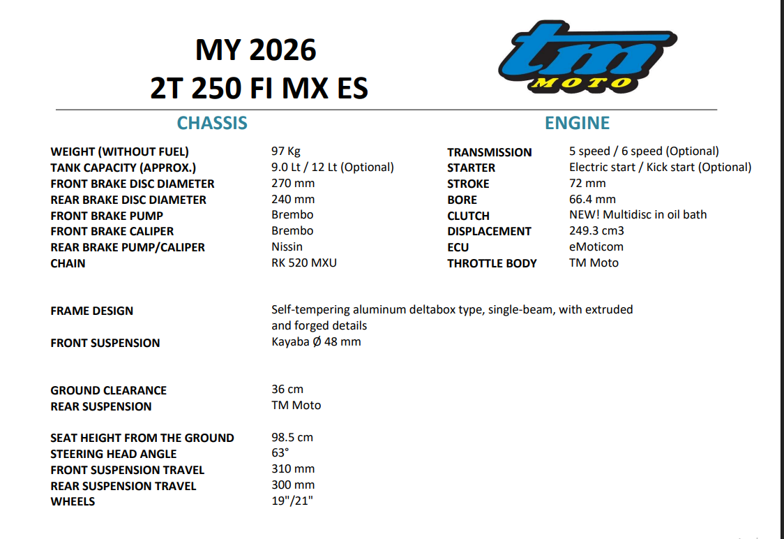 image 5 of 2026 MX 250 fi ES